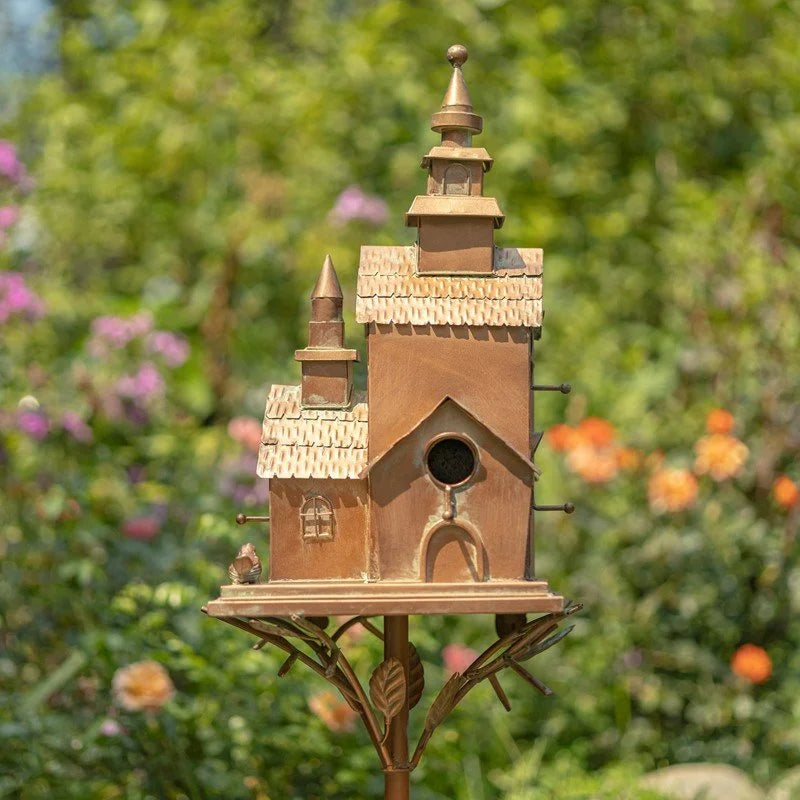 Montana Large Multi-Home Iron Birdhouse Stake – Antique Copper