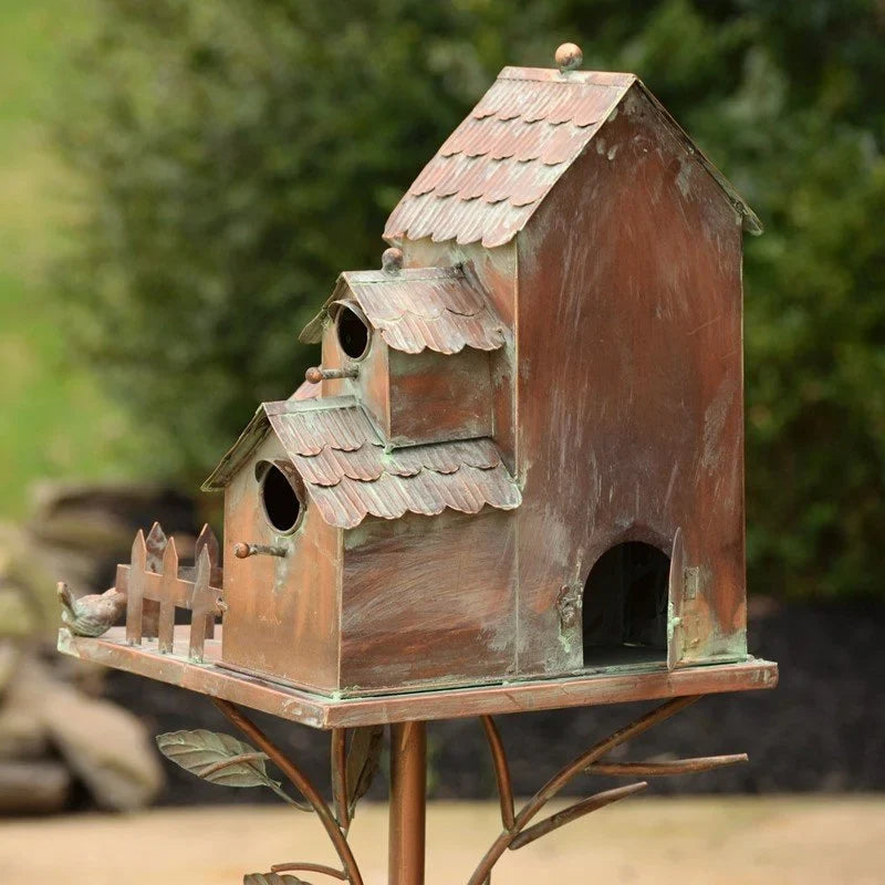Heritage Country Multi-Home Iron Birdhouse on Stake