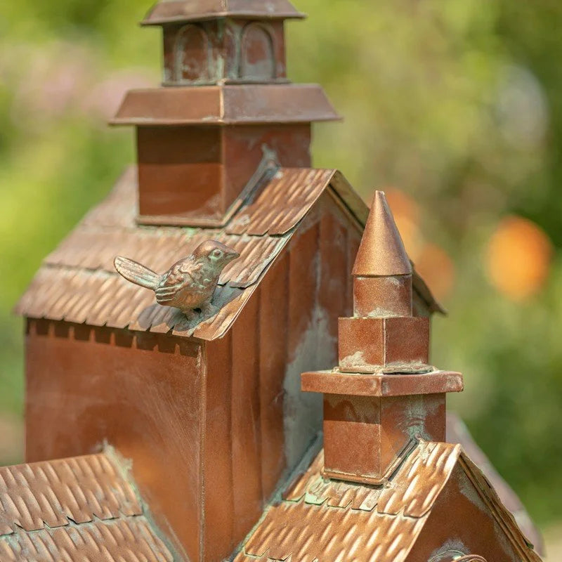 Montana Large Multi-Home Iron Birdhouse Stake – Antique Copper