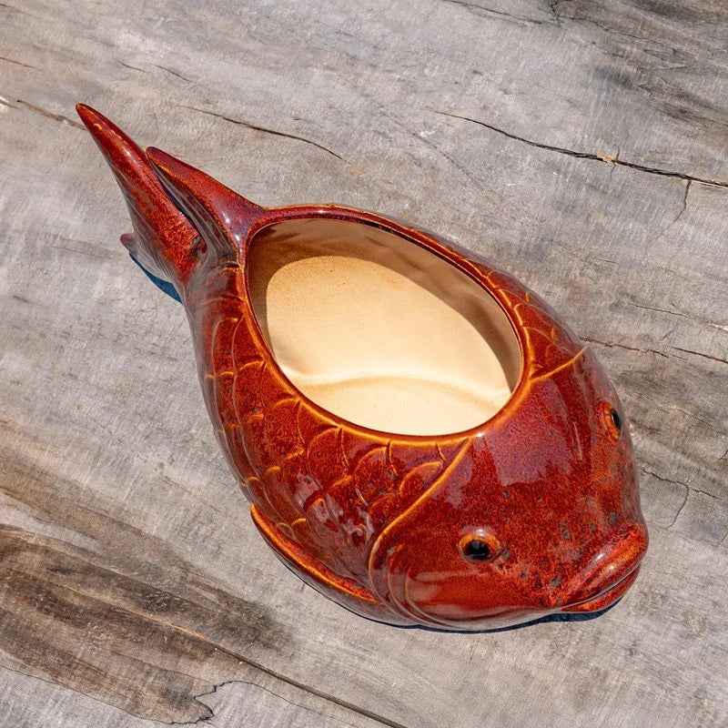 Koi Ceramic Fish Planter