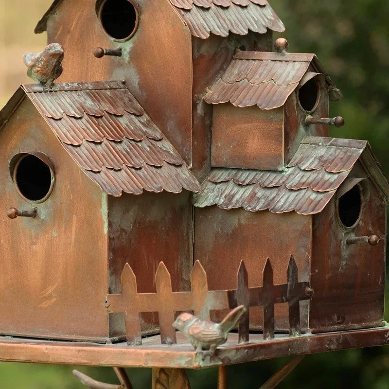 Heritage Country Multi-Home Iron Birdhouse on Stake