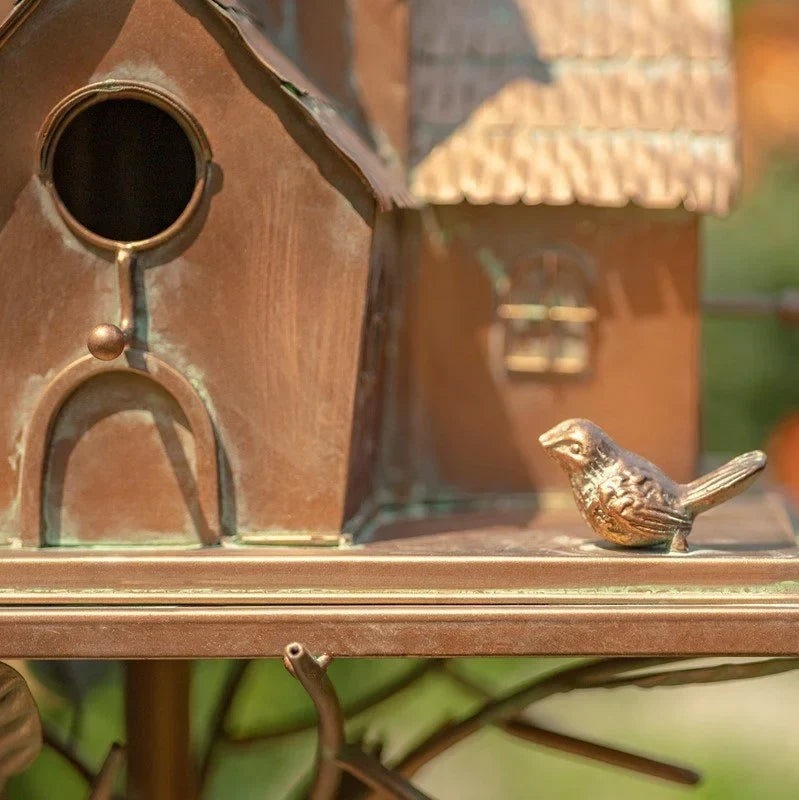 Montana Large Multi-Home Iron Birdhouse Stake – Antique Copper