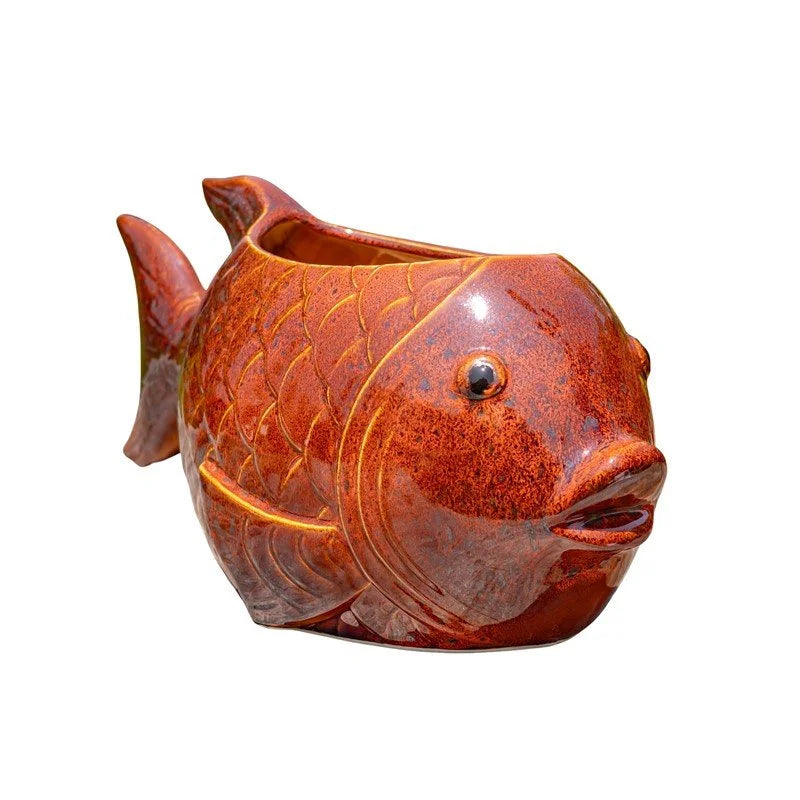 Koi Ceramic Fish Planter