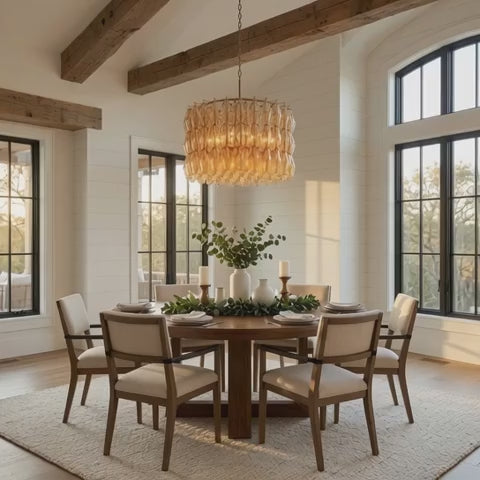 Amber 8-Light Chandelier 28.9 in