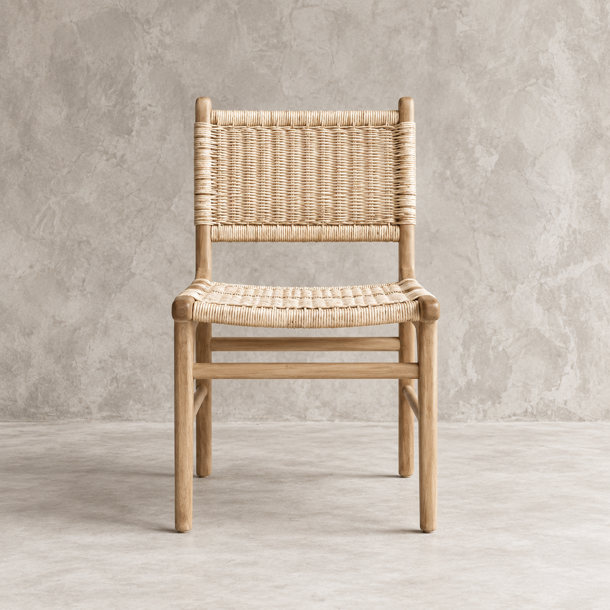 Soren Teak & Rattan Dining Chair | Handwoven Natural Wood Chair