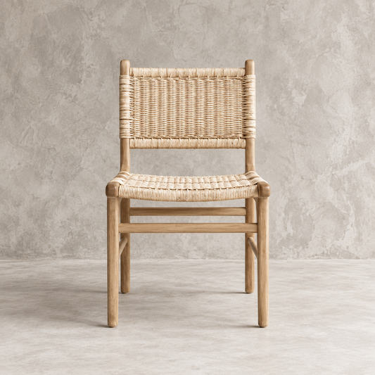 Soren Teak & Rattan Dining Chair | Handwoven Natural Wood Chair