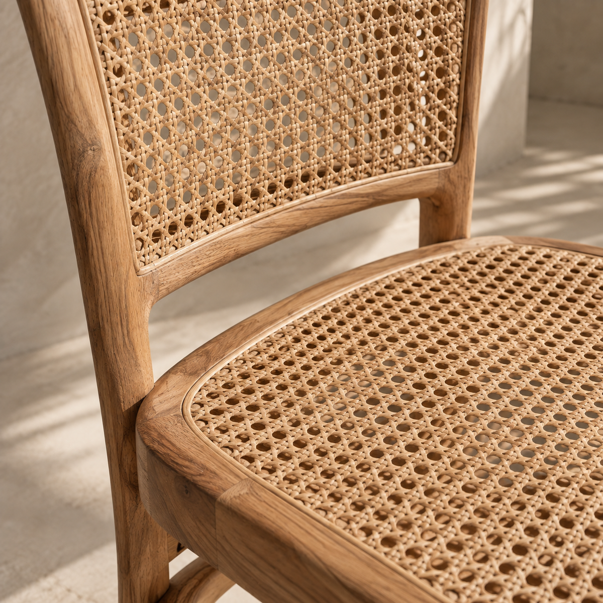Gaia Rattan Teakwood Chair – Handcrafted Natural Dining Chair