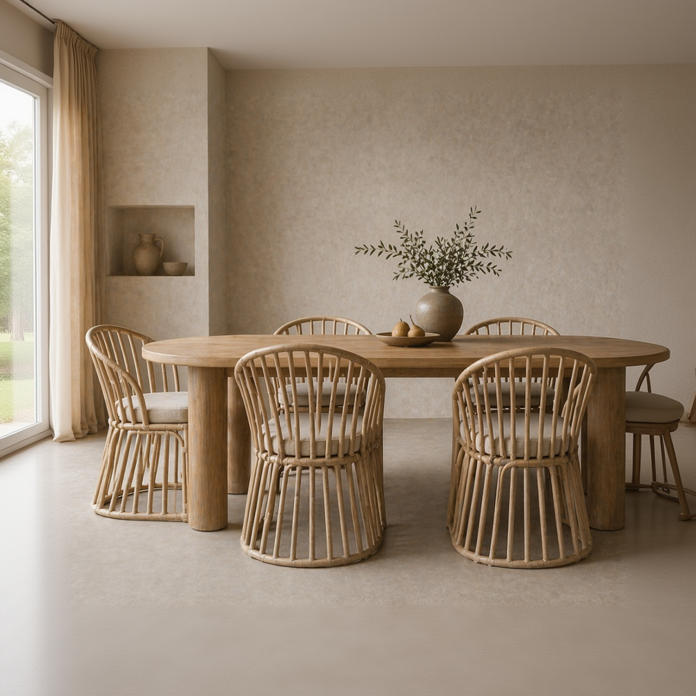 Perla Curved Rattan Occasional Chair – Natural Lounge Chair with Cushion