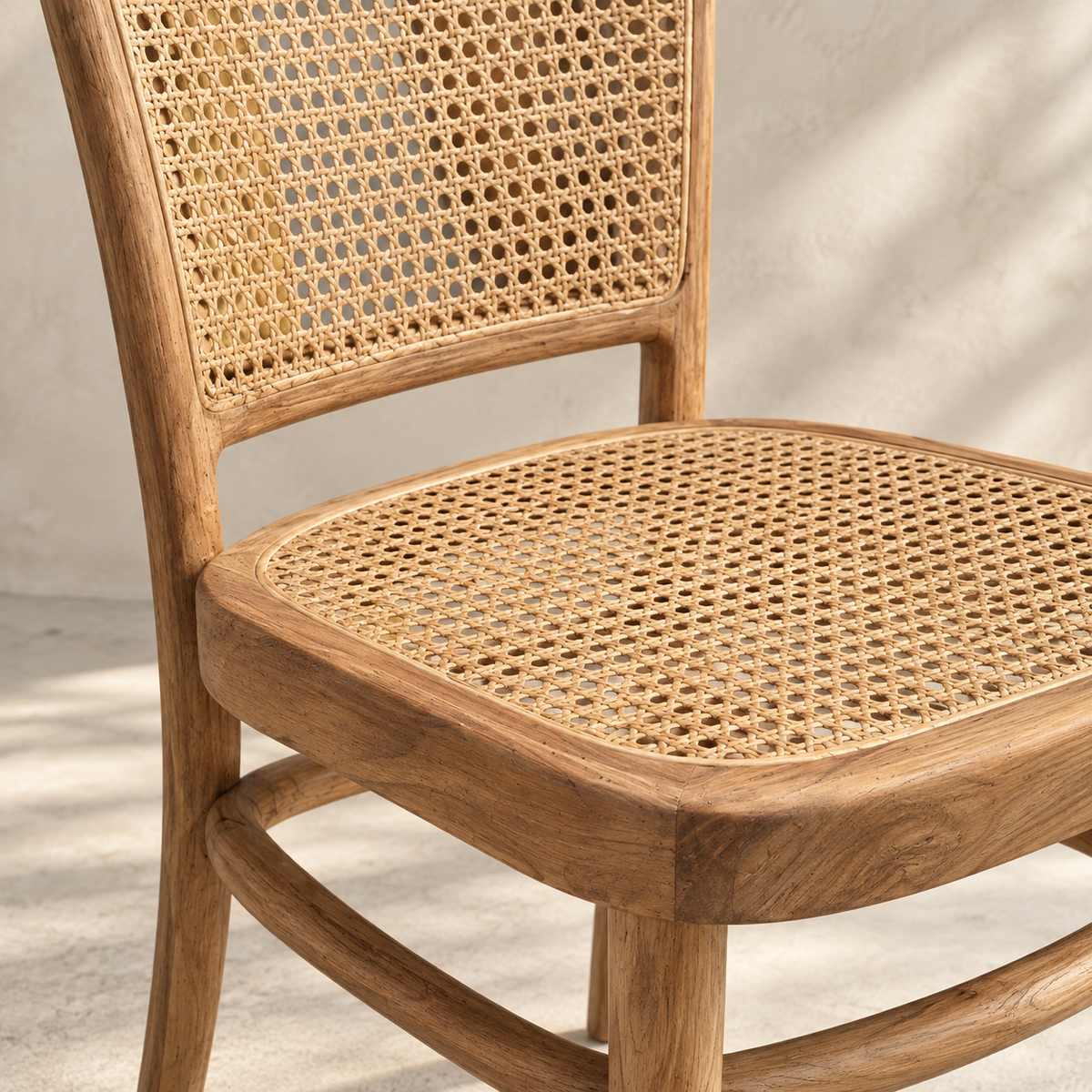 Gaia Rattan Teakwood Chair – Handcrafted Natural Dining Chair