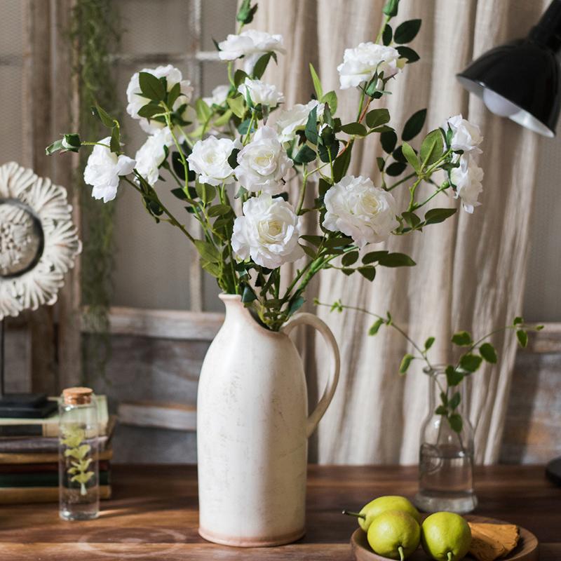 Tige de rose artificielle « Faux Real » au toucher naturel, 63,5 cm de hauteur, en soie