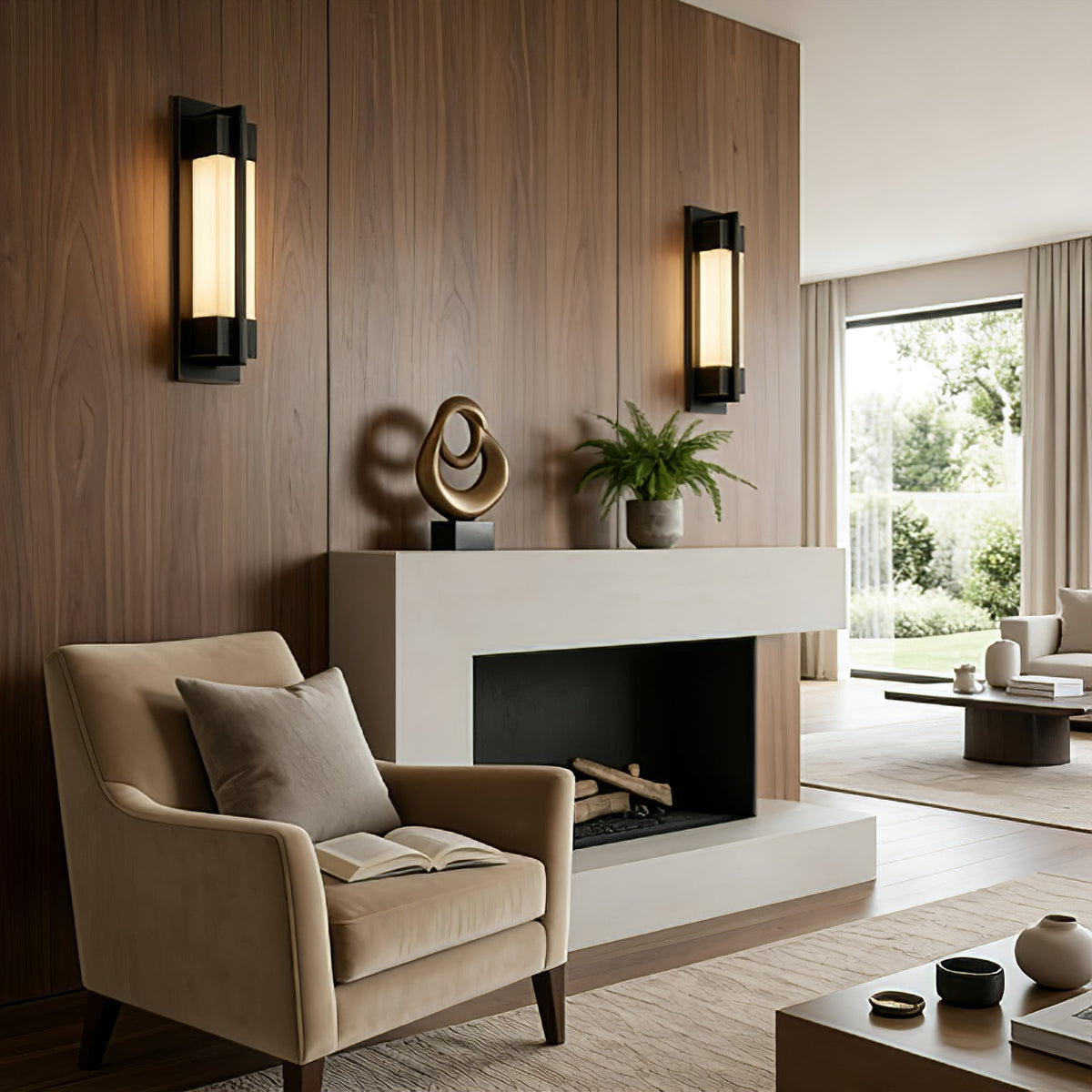 Rectangular Brass Resin LED Wall Lamp