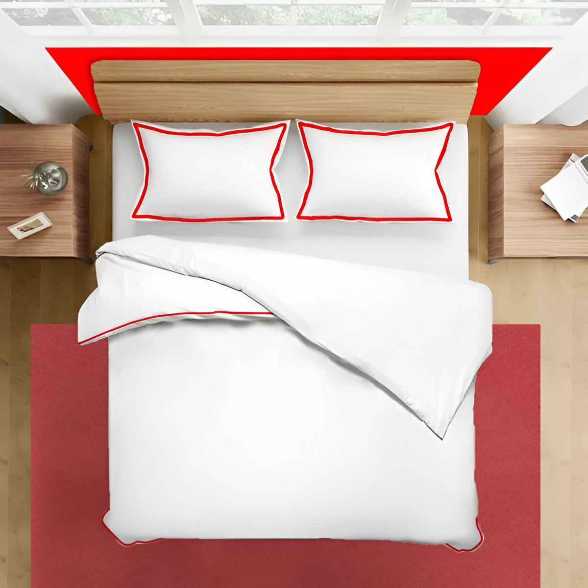 400TC Embroidery Cotton Sateen Solid Duvet Cover Set