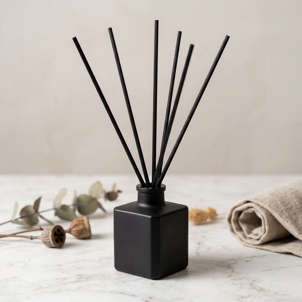 Bold & Masculine Reed Diffuser – Wood, Smoke & Obsidian