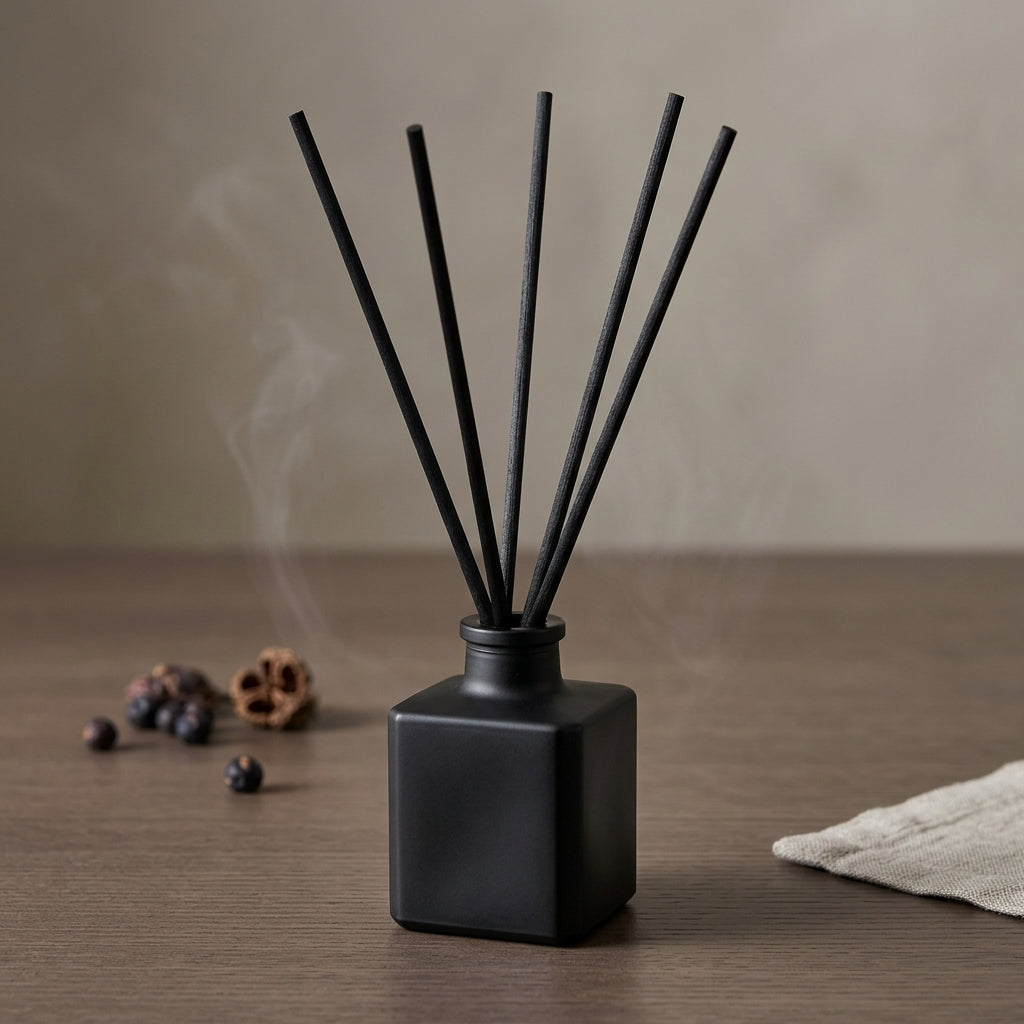 Bold & Masculine Reed Diffuser – Wood, Smoke & Obsidian