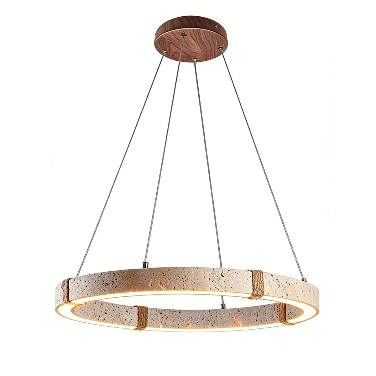 Ringor Minimalist Round Travertine Chandelier