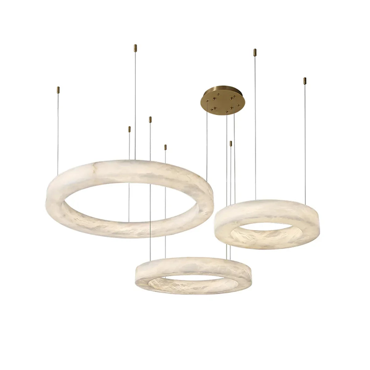 Round Ring Shaped Alabaster Chandelier