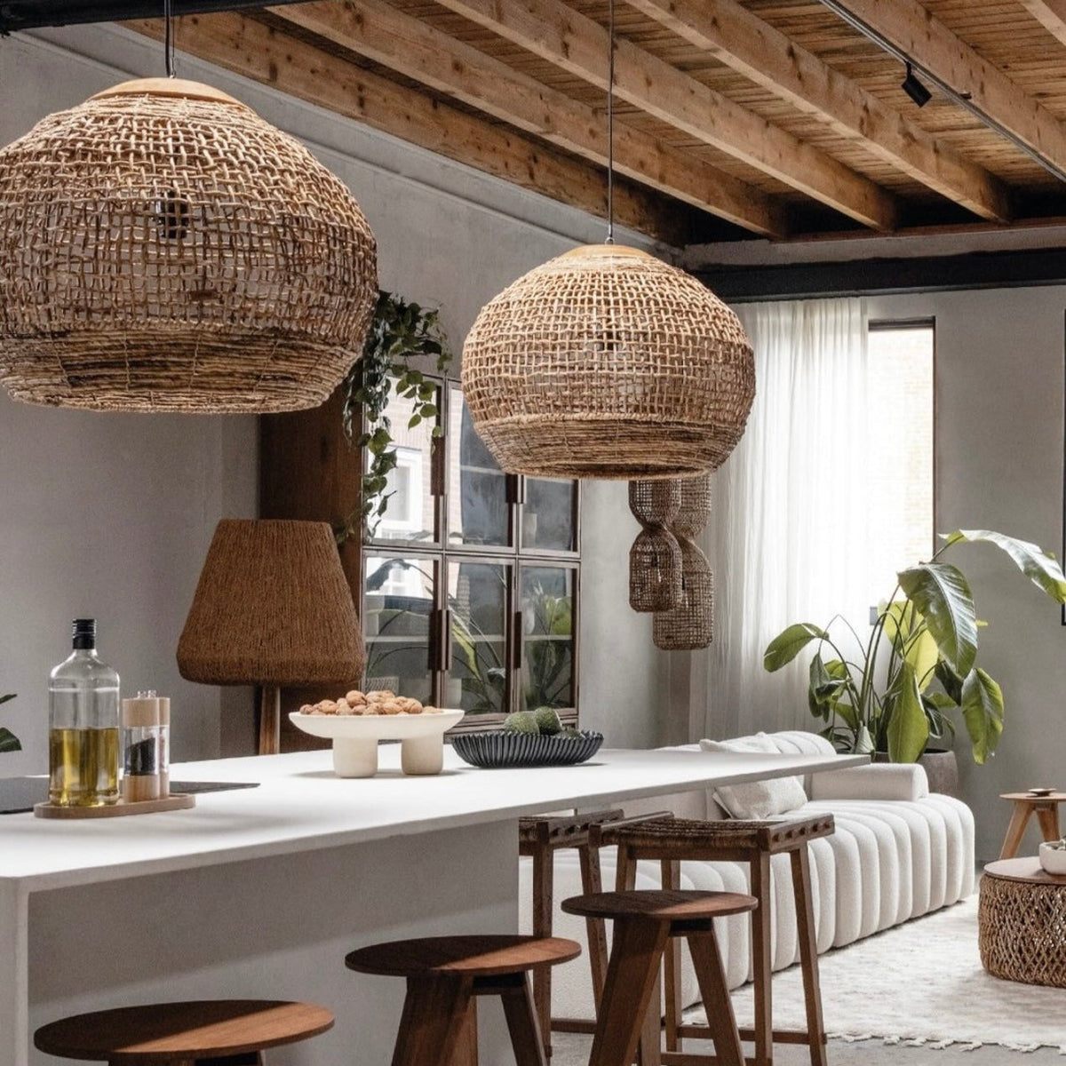 Noble Handwoven Natural Pendant Light