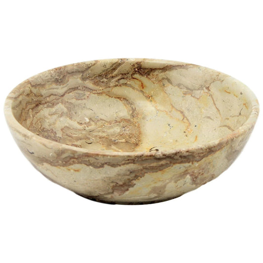 Sahara Beige Marble 8-inch Centerpiece Bowl for Dining Room Table