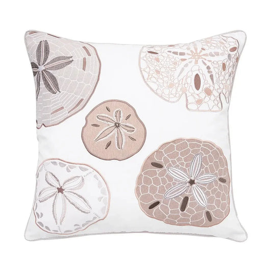 Coussin décoratif intérieur/extérieur motif « sand dollar »