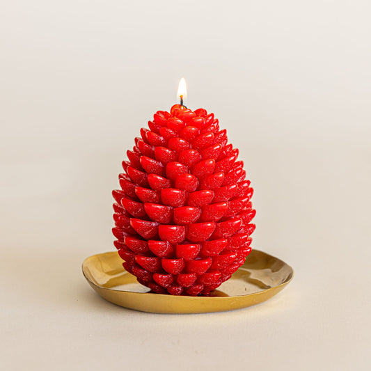 Bougie sculptée pomme de pin signature - Pomme épicée