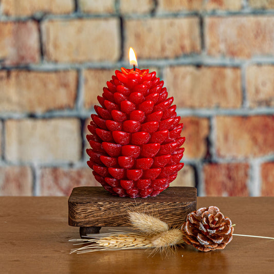Bougie sculptée pomme de pin signature - Pomme épicée