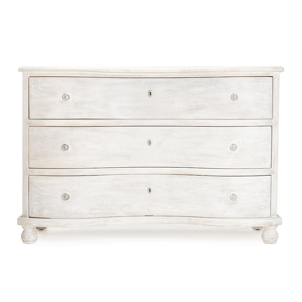 Chloe White Washed Pine Chest