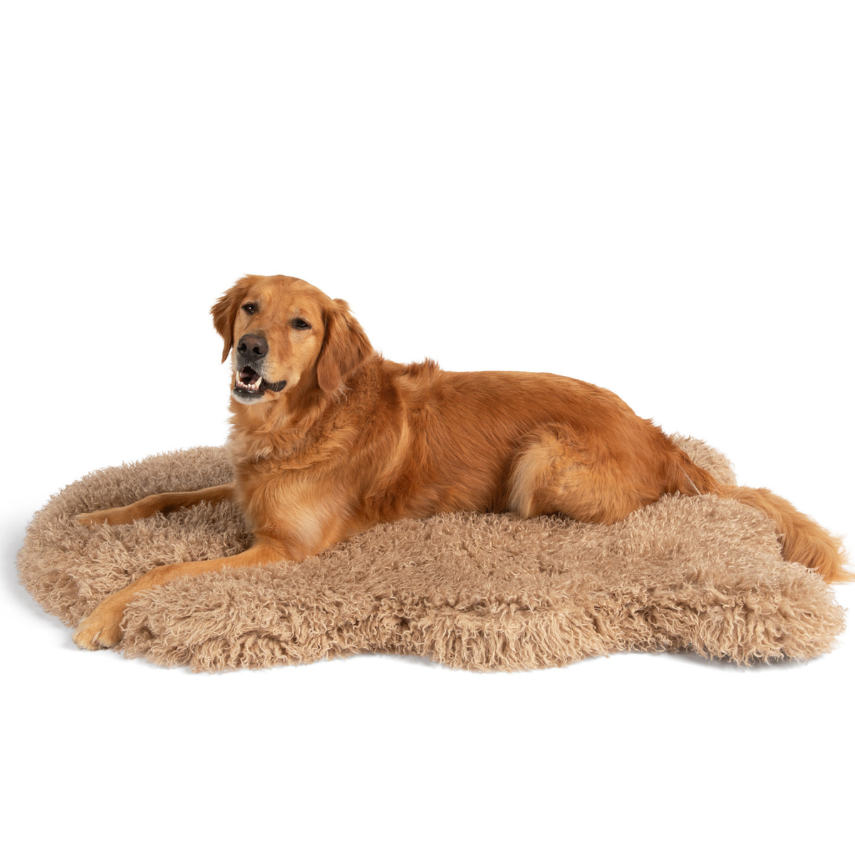 PupRug® Luxe Faux Fur Orthopedic Dog Bed -  Plush Sheep Tan