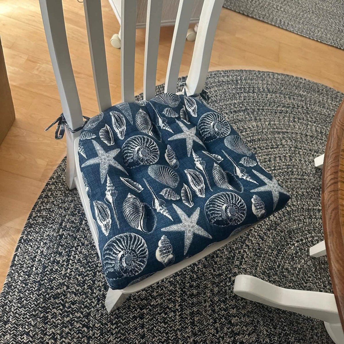 Shoreline Indoor / Outdoor Navy Blue Patio Cushions & Dining Chair Pads