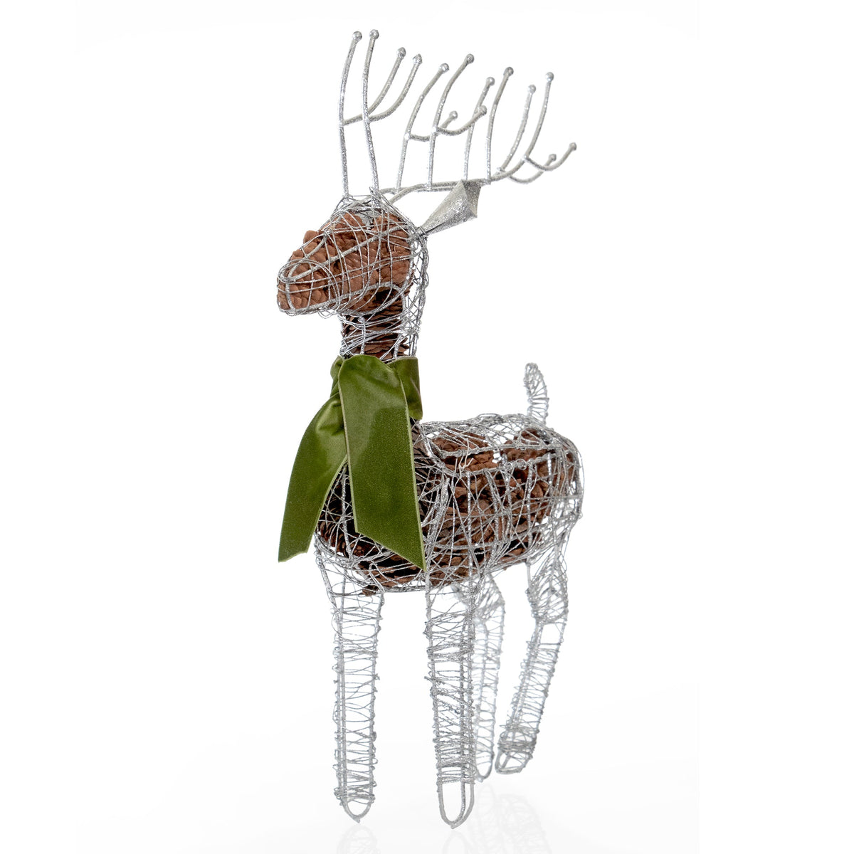 Large Standing Silver Deer Scented Potpourri Décor