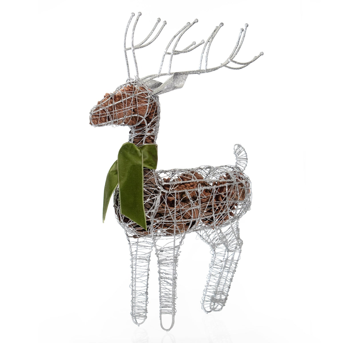 Large Standing Silver Deer Scented Potpourri Décor
