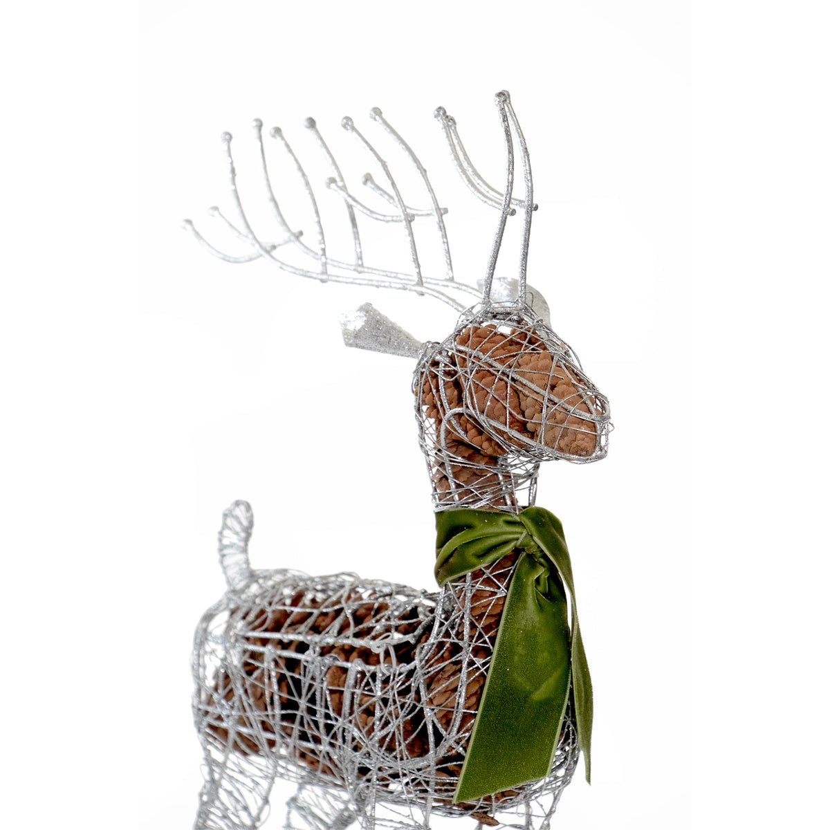 Large Standing Silver Deer Scented Potpourri Décor