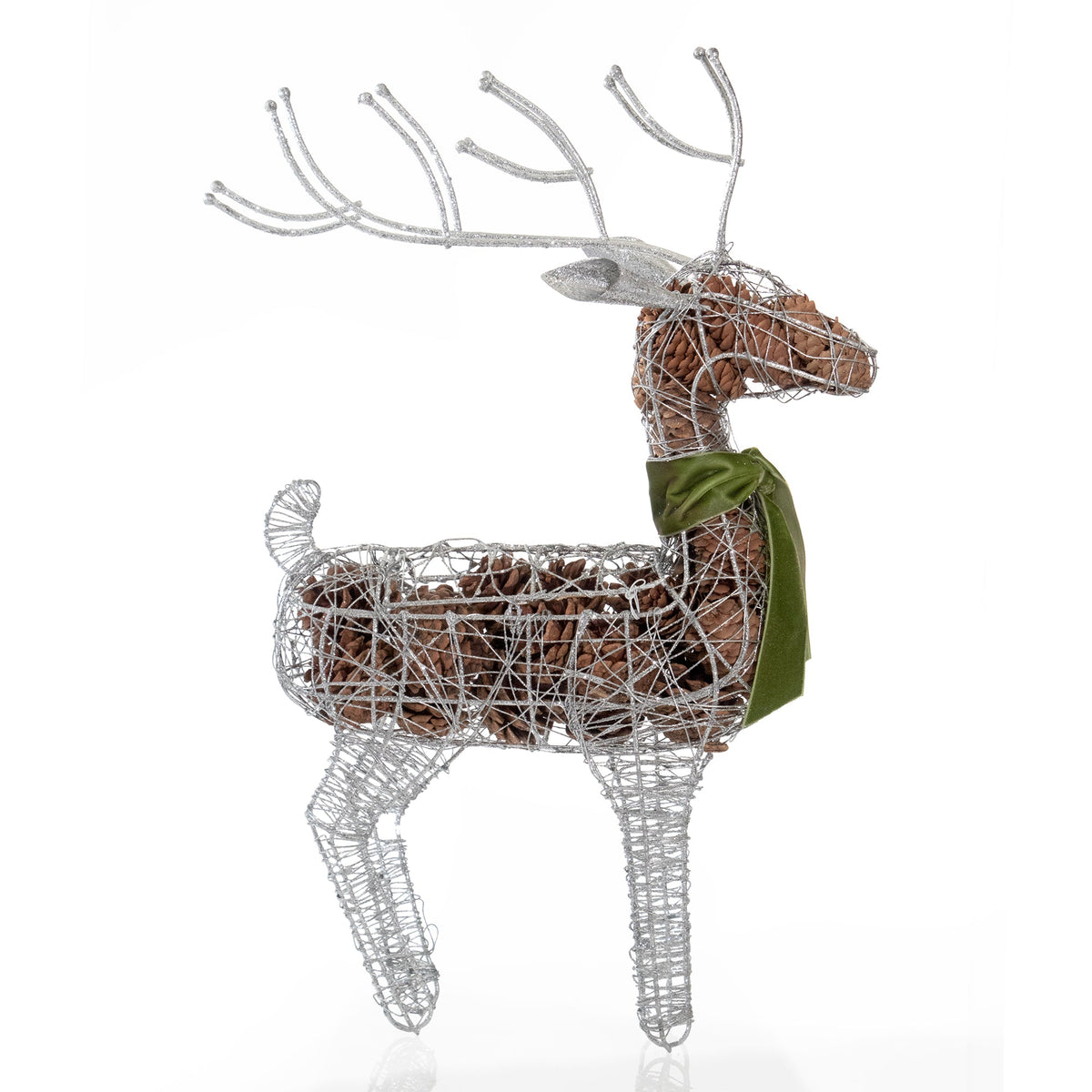 Large Standing Silver Deer Scented Potpourri Décor