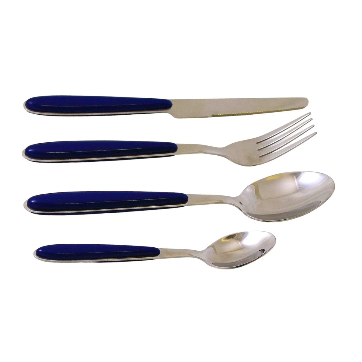 Flatware Set with Blue Handles