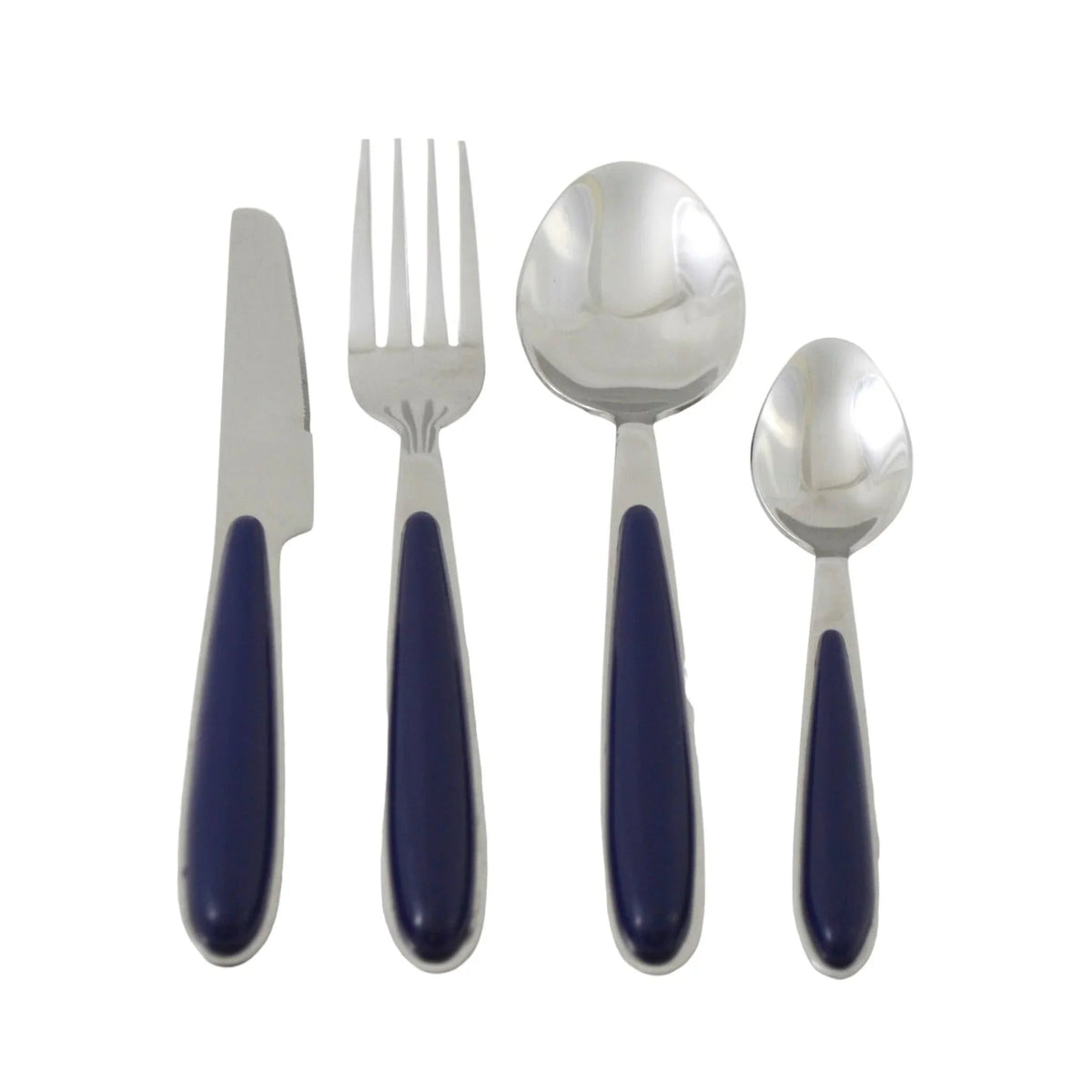 Flatware Set with Blue Handles