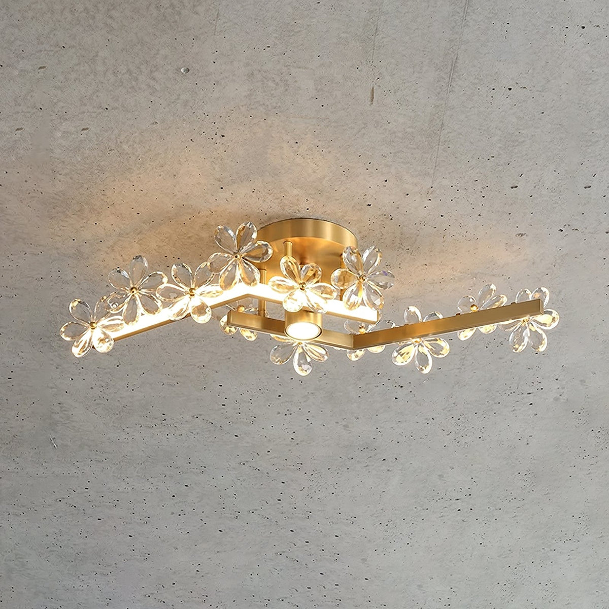 Sparkling Crystal Plum Blossom Ceiling Light