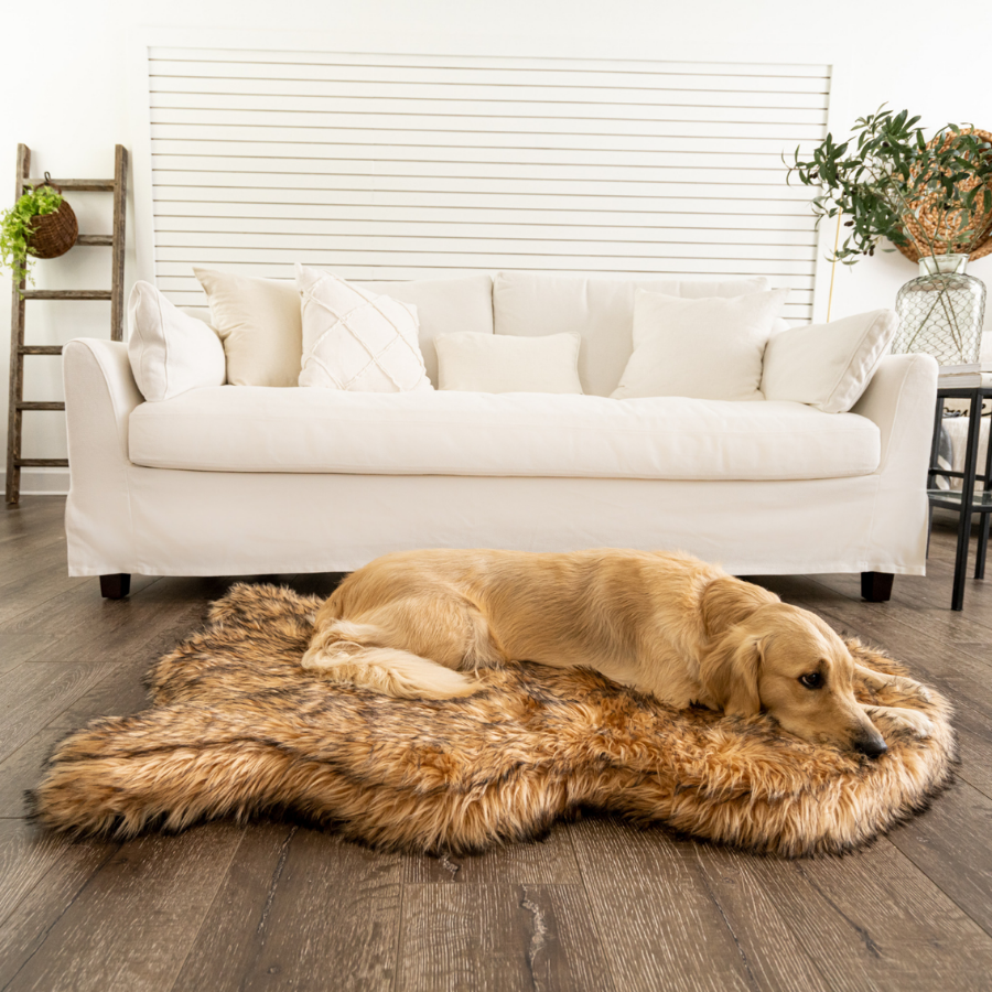 PupRug by Paw.com® Faux Fur Orthopedic Dog Bed - Curve Sable Tan