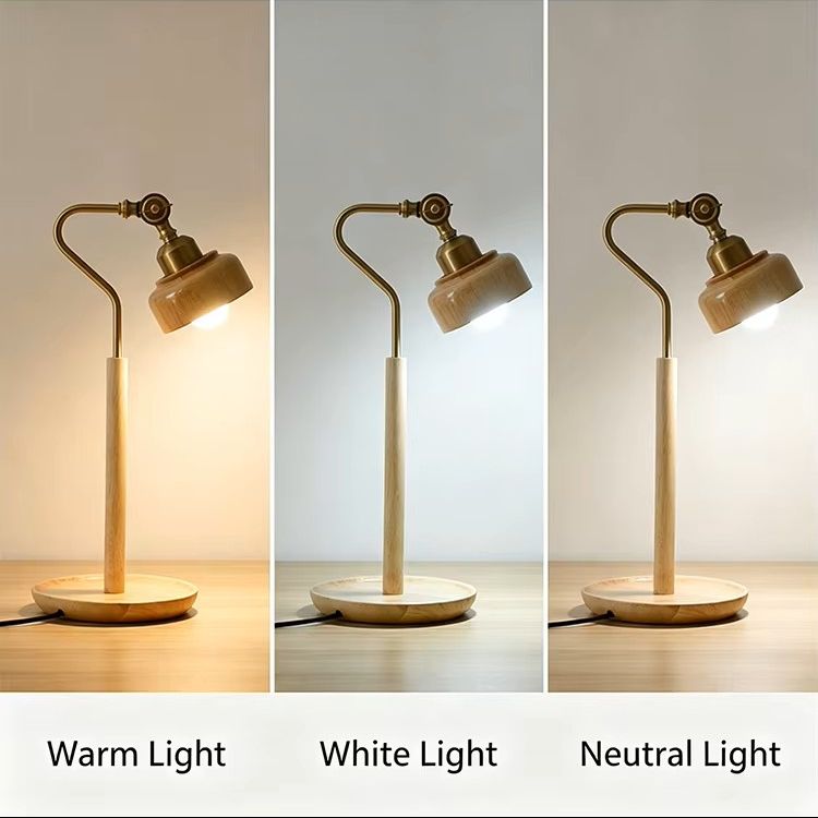 Modern Wood Articulated Desk Lamp | Vintage Brass Swing Arm Reading Light