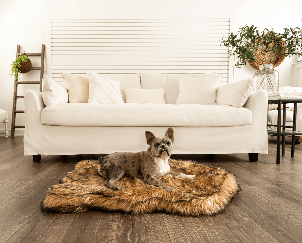 PupRug by Paw.com® Faux Fur Orthopedic Dog Bed - Curve Sable Tan