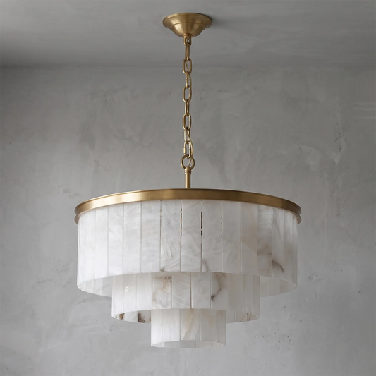 Lustre en albâtre naturel à étages