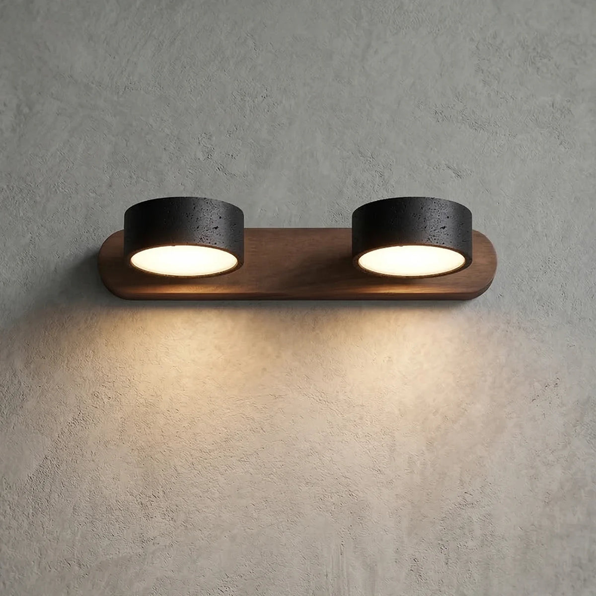 Travertine Duo Wood Wall Light