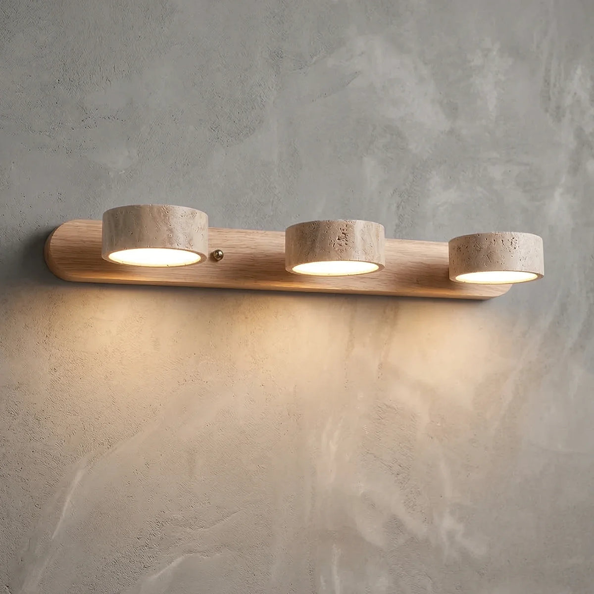Travertine Duo Wood Wall Light