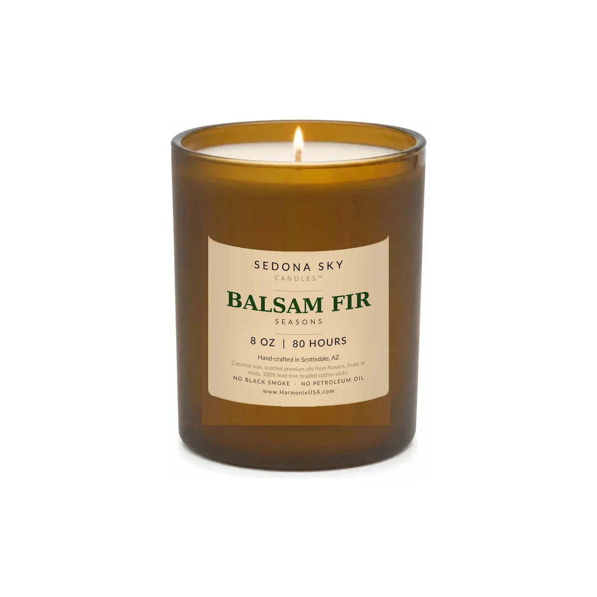 Balsam Fir Candle, 8 oz Amber Glass