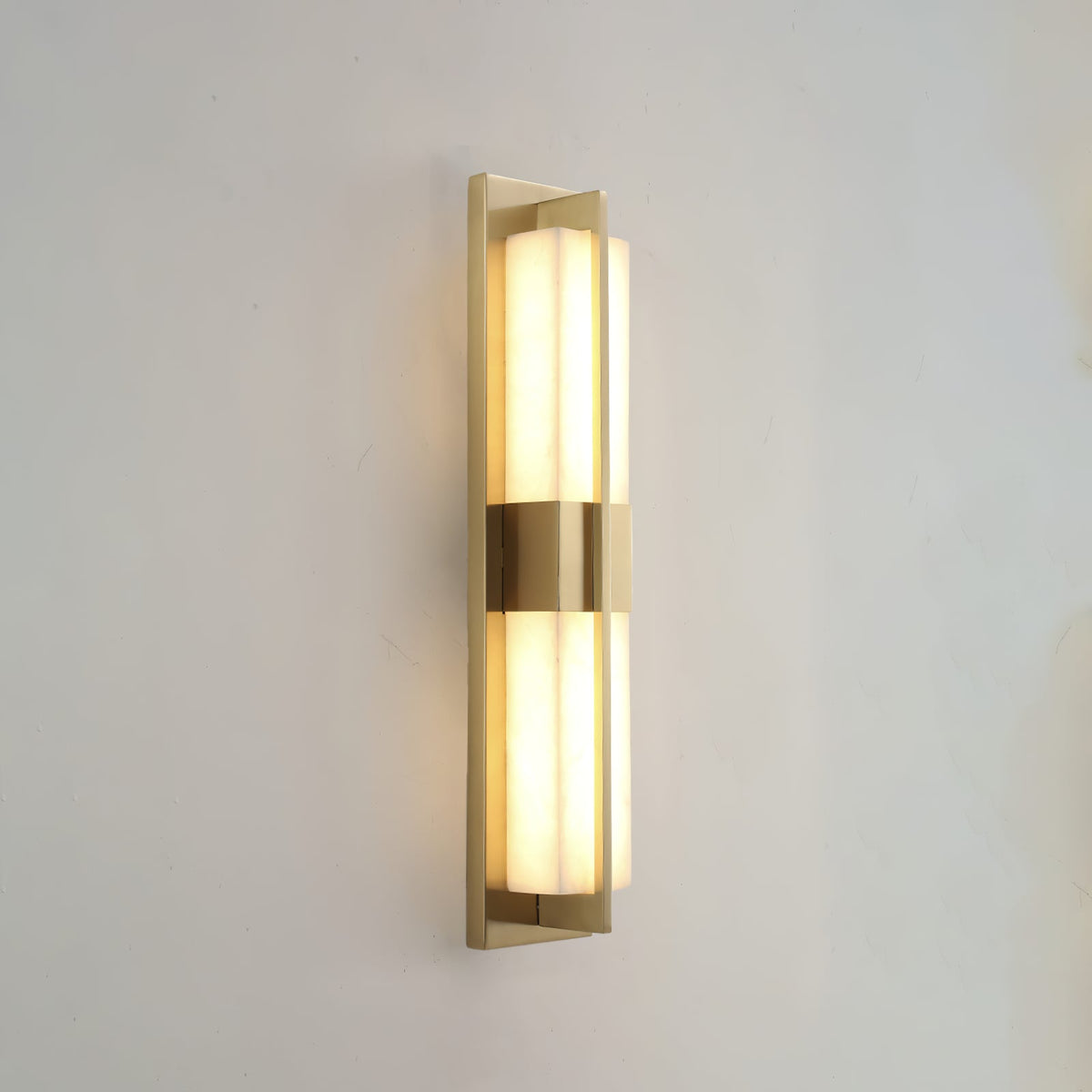 Vertical Alabaster Stone Wall Sconce