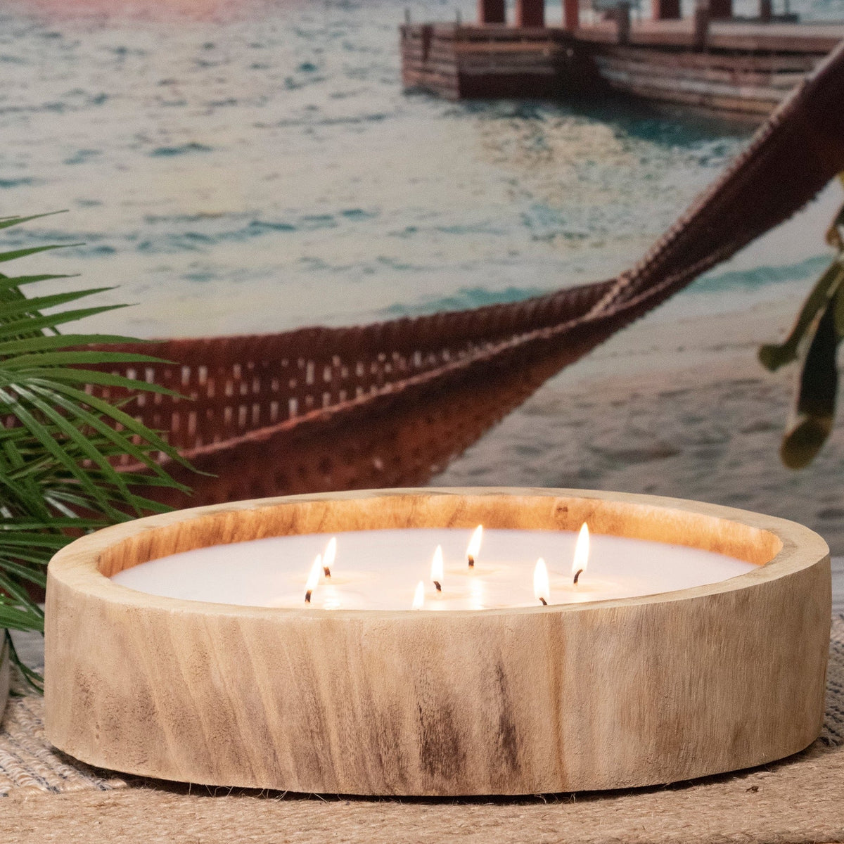 Paulownia Circular Wood Candle 13.5in