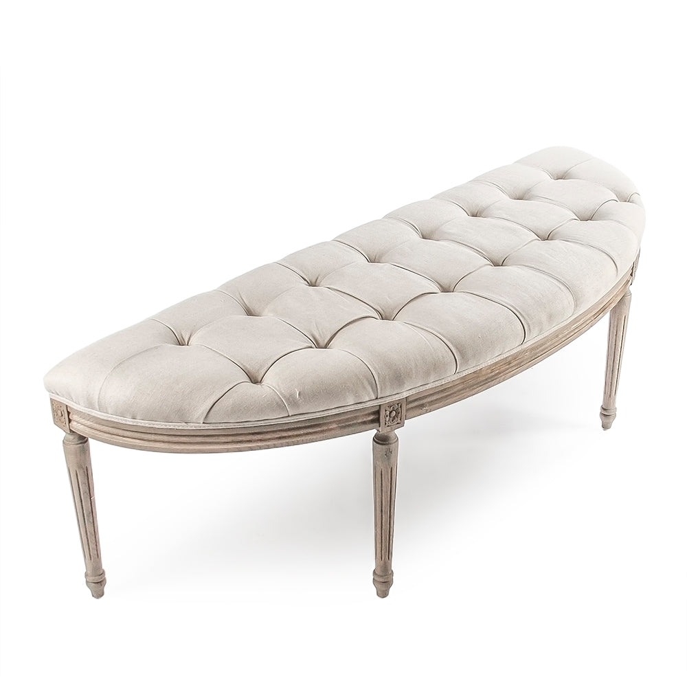 Louis Curve Upholstered Bench