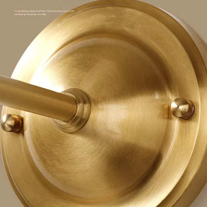 Classic Brushed Copper Wall Lamp | Elegant Cloth Shade Bedside Sconce
