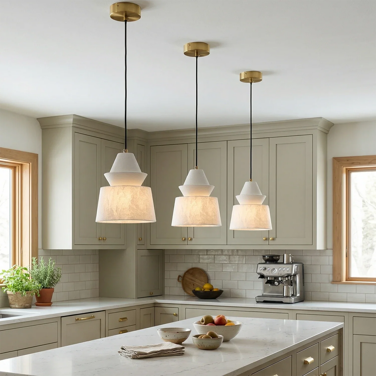 White Alabaster Pendant Light