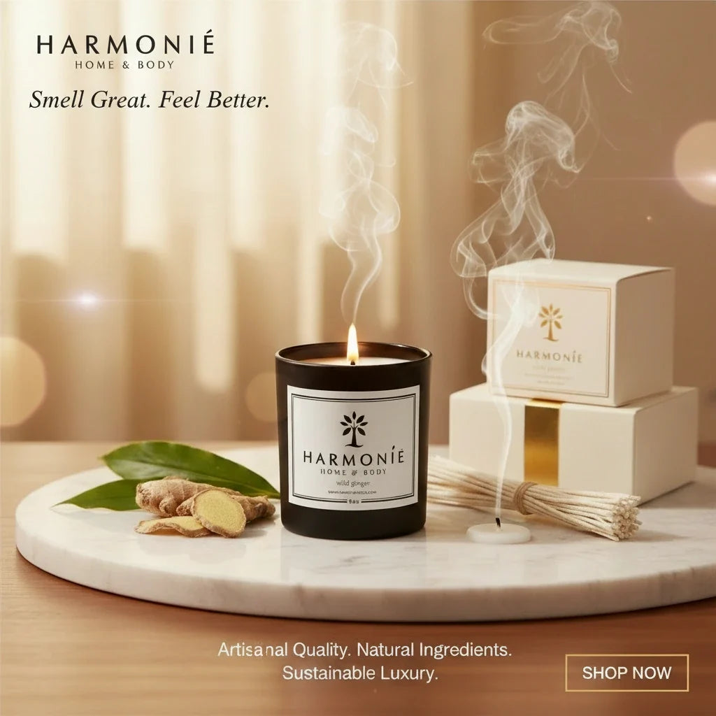 Wild Ginger Candle - Citrus, Ginger & Sandalwood | Harmonie