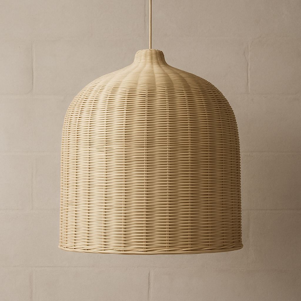 Elsyan Rattan Dome Pendant | Handwoven Scandinavian Style Lampshade