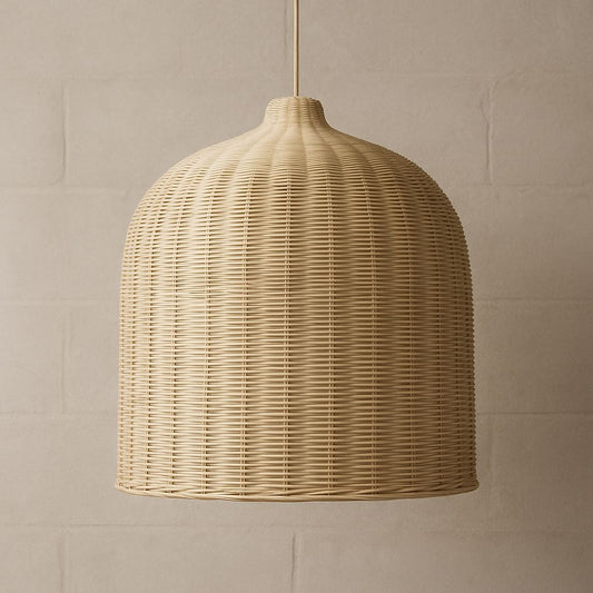 Elsyan Rattan Dome Pendant | Handwoven Scandinavian Style Lampshade